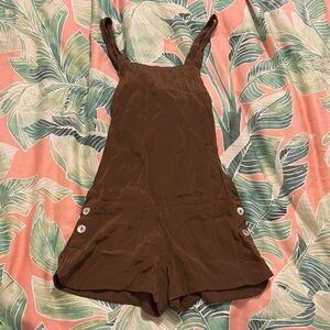 Kids Brown silk One Piece romper overalls